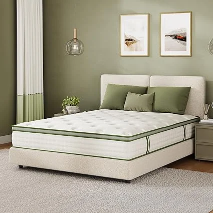 Memory foam and individual pocket innerspring layers in EGOHOME queen mattress