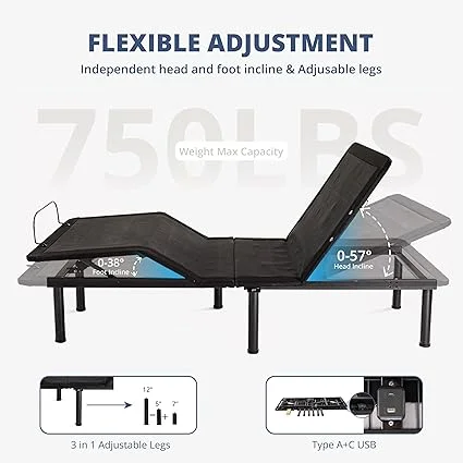 EGOHOME adjustable bed in zero gravity position for relaxation