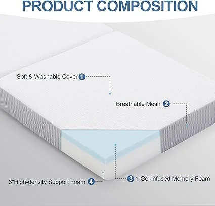 Eiayeebil mattress with removable washable cover and included storage bag