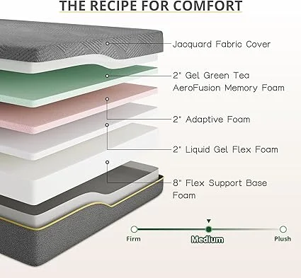 14 inch fiberglass free CertiPUR-US certified queen mattress by Emerspring