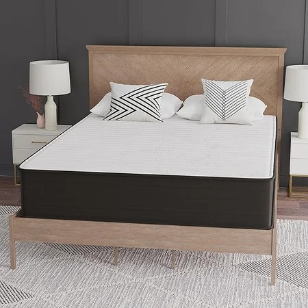 Person testing pressure relief and comfort on EMMA + OLIVER Drift mattress