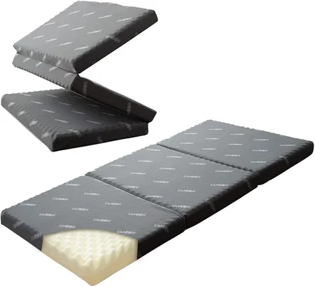 EMOOR Tri-Fold Mattress folded compactly for easy storage