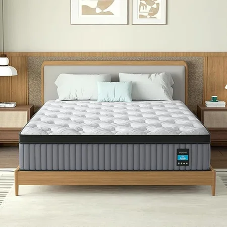 ERUTINRUF king size hybrid mattress with cooling gel memory foam layer