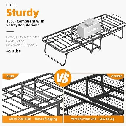Person easily unfolding Espsilto bed with simple setup steps
