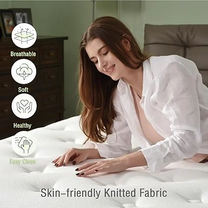 Faeuoit 10-inch hybrid mattress designed for stress relief and relaxation