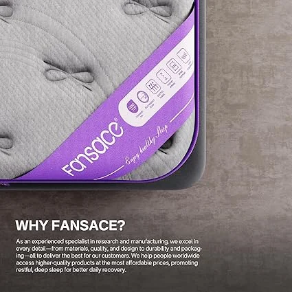 FANSACE king mattress with 365-night trial and warranty documentation
