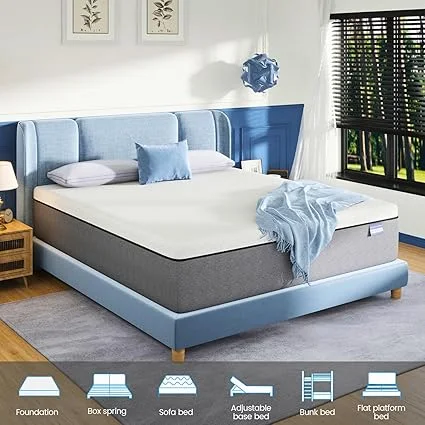 Pressure relief and back pain support mattress with no fiberglass materials
