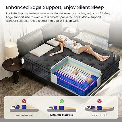 FANSACE queen size bed mattress combining gel foam and springs