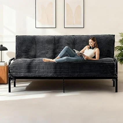 Feliz Home futon mattress with durable corduroy fabric in full size dimensions