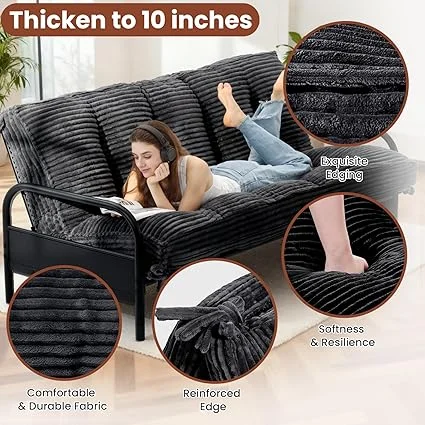 Thick shredded foam filling provides comfortable medium firm support