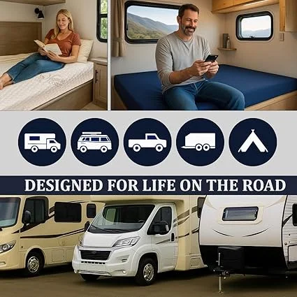 Foamma RV camper bunk bed foam replacement with cover