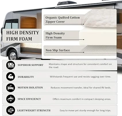 High-quality Foamma RV mattress manufactured in the United States