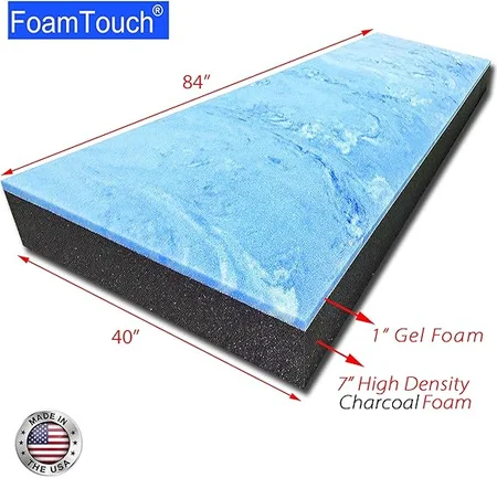 High density charcoal foam bunk mattress by FoamTouch