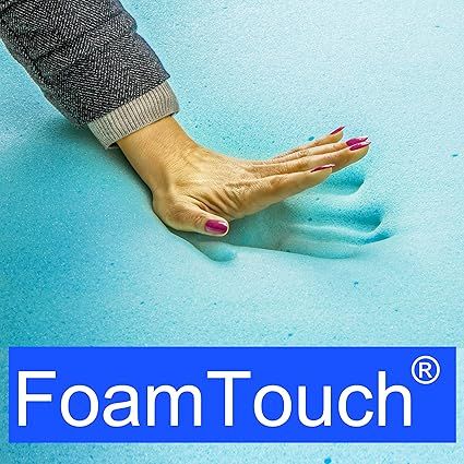 FoamTouch mattress with no-slip base design for stability on bed frames