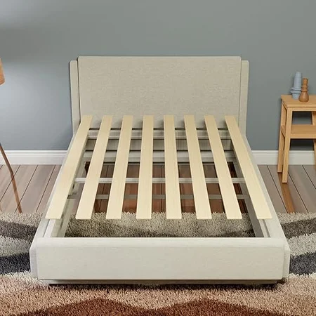 Full size vertical bed slats providing sturdy mattress foundation