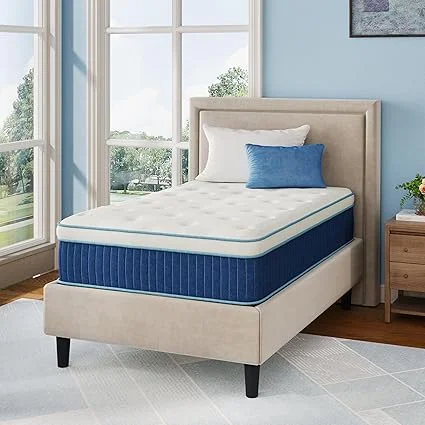 Individually wrapped springs in Gelsea twin mattress for targeted pressure relief