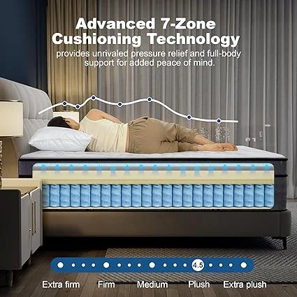 15-inch hybrid mattress with cooling charcoal gel technology