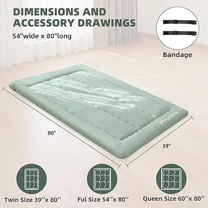 3-inch thick tatami sleeping pad made from 100% high density foam