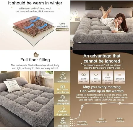 Fluffy sleeping mat that doubles as sofa mattress