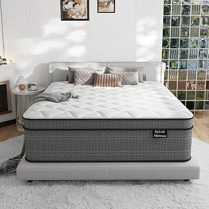 Generic full size mattress in a box with 10 inch hybrid design