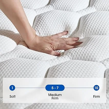 Generic king size mattress with 100-night trial guarantee label