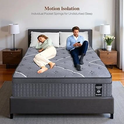 Pressure relief mattress with individual pocket springs