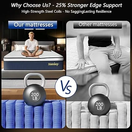 Twin size mattress with medium firm support for all sleep positions