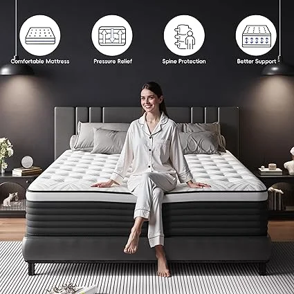 White twin mattress with 100-night trial guarantee from Generic