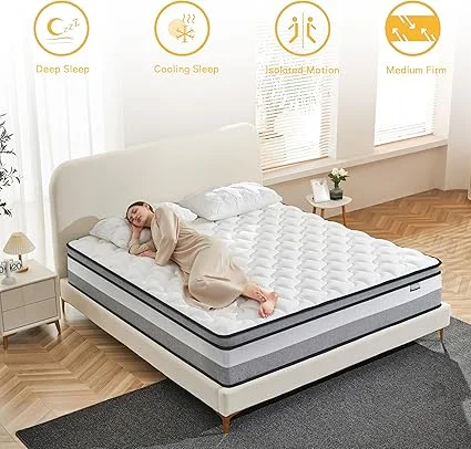 Zoned pocket coils in Giovanly mattress for lumbar support and spinal alignment