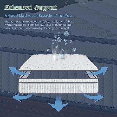 Medium firm queen mattress providing pressure relief and comfortable support