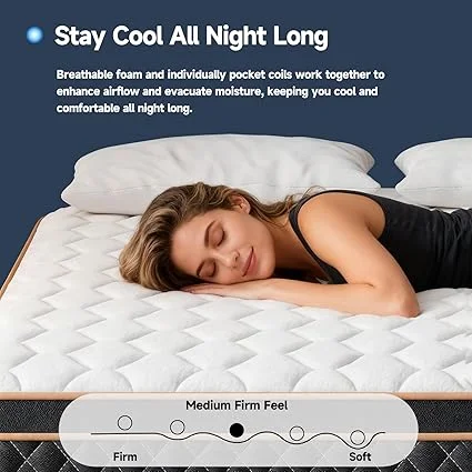 HCO mattress with 768 individual pocket springs for motion isolation