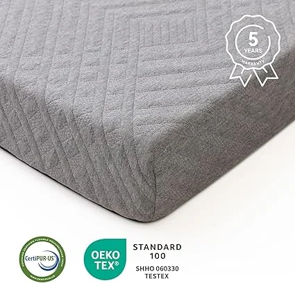 Hcore 4-inch memory foam mattress in dark gray color