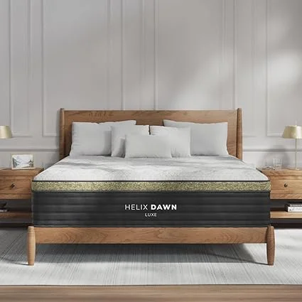 Helix Dawn Luxe Cal King mattress showing premium hybrid construction
