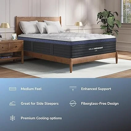 Helix king mattress in bedroom setup for optimal sleep