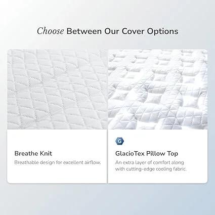 Helix full size mattress in bedroom setup with bedding
