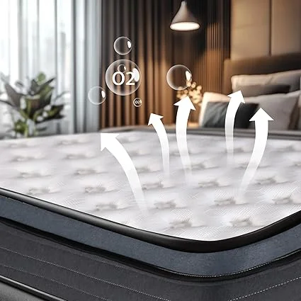 Medium firm hybrid mattress designed for back and stomach sleepers