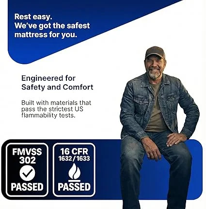 Hoggisleep 80 inch long mattress fitting perfectly in truck sleeper