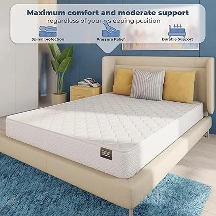 Close-up of HomeLife mattress pocket coil hybrid construction with euro top