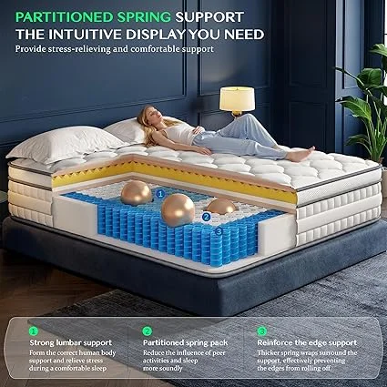 Unboxing Homkdom queen mattress measuring 80x60 inches