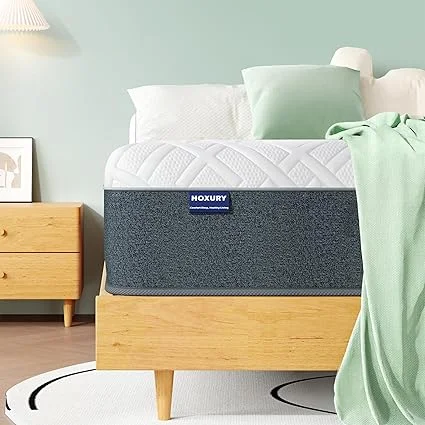 HOXURY queen size green tea memory foam mattress with cooling gel layer