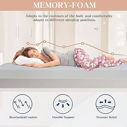 Twin size mattress featuring cool gel memory foam for temperature regulation