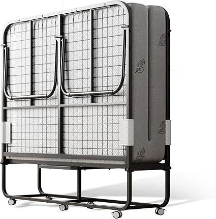 Sturdy frame supporting mattress on IMBSRBED folding bed