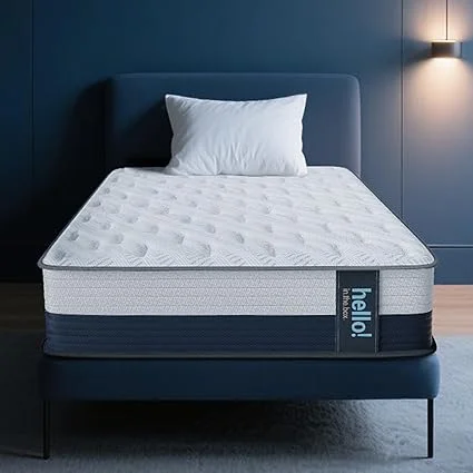 Twin XL hybrid mattress with pocketed coils for support