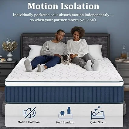 Inight mattress with no sagging, spine support, and CFR1633 certification