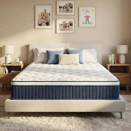 inight 14 inch queen mattress with hybrid memory foam and pocket spring design