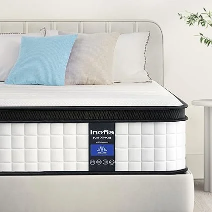 Inofia 10-inch hybrid mattress with memory foam and pocket springs