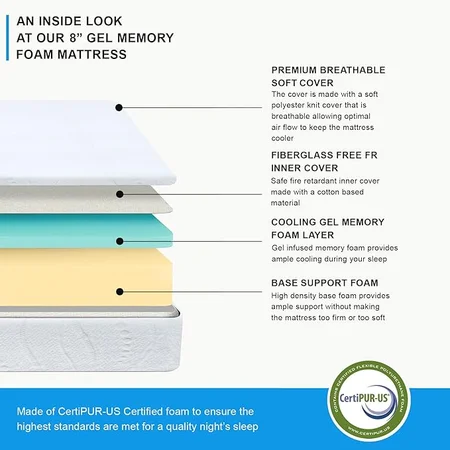 Memory foam mattress designed for breathable, cool sleeping experience