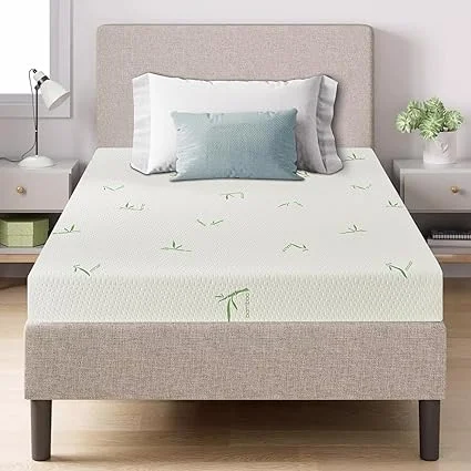 KBQ 8-inch memory foam mattress in white twin size with breathable design
