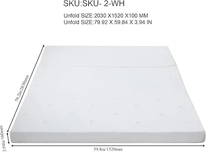 Keloyid 4-inch foam mattress unfolded on a murphy bed frame
