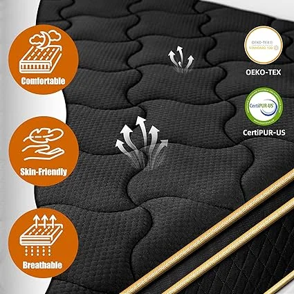 Memory foam mattress with cooling and comfort features